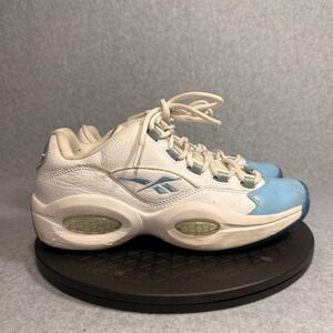 Reebok Question Low Fluid Blue White Patent Leather FX5000 Mens 8.5 Basketball